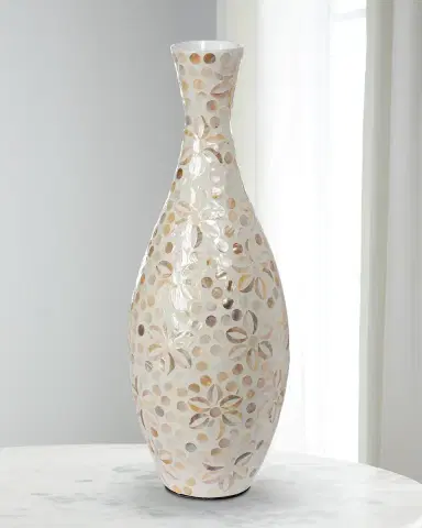 Park Hill Collection Capraia Coast Tall Floral Mother-of-Pearl Vase | Thumbnail 1 Park Hill Collection Capraia Coast Tall Floral Mother-of-Pearl Vase | Thumbnail 1