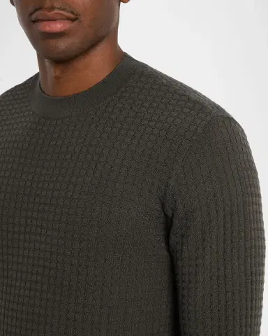Emporio Armani Men's Square Texture Knit Crewneck Sweater | Thumbnail 4 Emporio Armani Men's Square Texture Knit Crewneck Sweater | Thumbnail 4