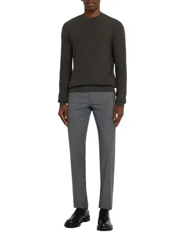 Emporio Armani Men's Square Texture Knit Crewneck Sweater | Thumbnail 1 Emporio Armani Men's Square Texture Knit Crewneck Sweater | Thumbnail 1