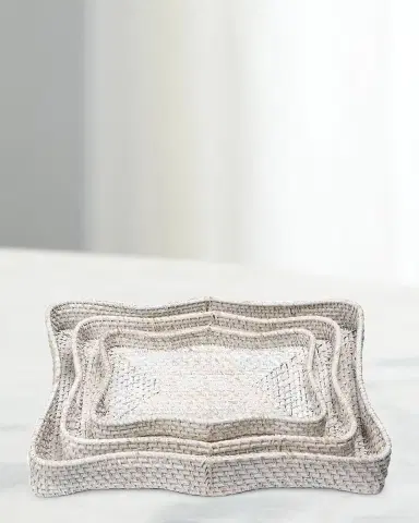 Park Hill Collection Sanibel Scalloped Trays, Set of 3 | Thumbnail 1 Park Hill Collection Sanibel Scalloped Trays, Set of 3 | Thumbnail 1