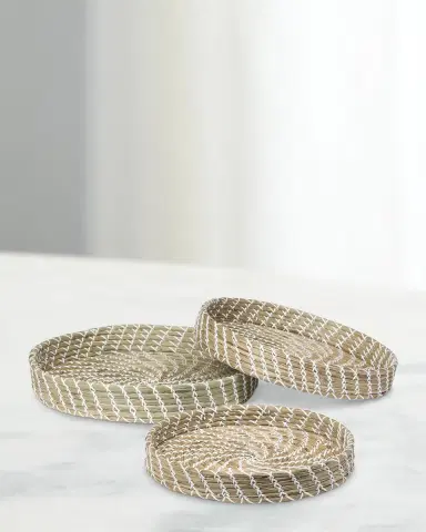 Park Hill Collection Capraia Coast Round Decorative Trays, Set of 3 | Thumbnail 2 Park Hill Collection Capraia Coast Round Decorative Trays, Set of 3 | Thumbnail 2