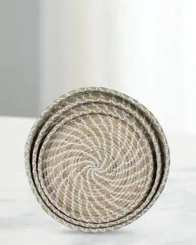 Park Hill Collection Capraia Coast Round Decorative Trays, Set of 3 | Thumbnail 4 Park Hill Collection Capraia Coast Round Decorative Trays, Set of 3 | Thumbnail 4