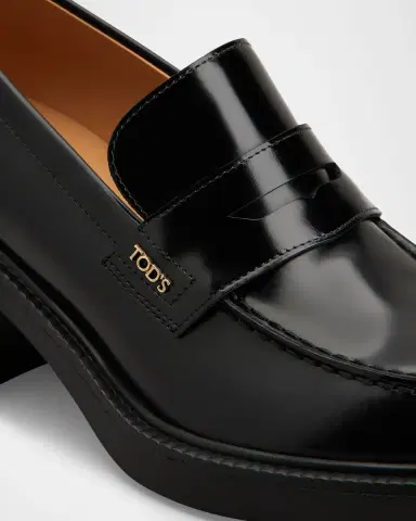 Tod's Gomma Leather Block-Heel Penny Loafers | Thumbnail 3 Tod's Gomma Leather Block-Heel Penny Loafers | Thumbnail 3