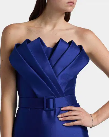 Badgley Mischka Strapless Origami Trumpet Gown | Thumbnail 5 Badgley Mischka Strapless Origami Trumpet Gown | Thumbnail 5