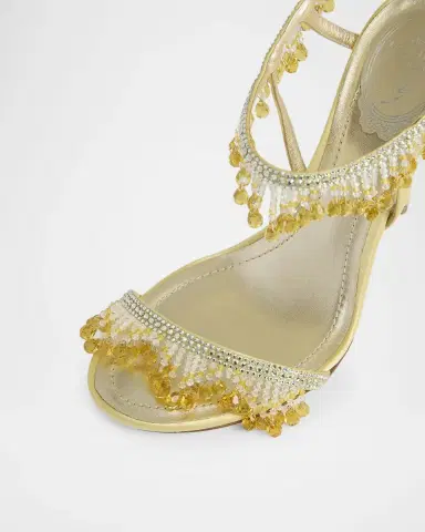 René Caovilla 100mm Chandelier Embellished Satin Sandals | Thumbnail 2 René Caovilla 100mm Chandelier Embellished Satin Sandals | Thumbnail 2