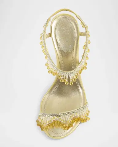 René Caovilla 100mm Chandelier Embellished Satin Sandals | Thumbnail 3 René Caovilla 100mm Chandelier Embellished Satin Sandals | Thumbnail 3