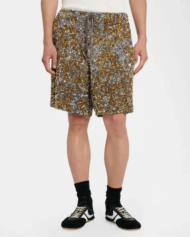 Dries Van Noten Men's Piperi Sequin-Embellished Drawstring Shorts | Thumbnail 3 Dries Van Noten Men's Piperi Sequin-Embellished Drawstring Shorts | Thumbnail 3