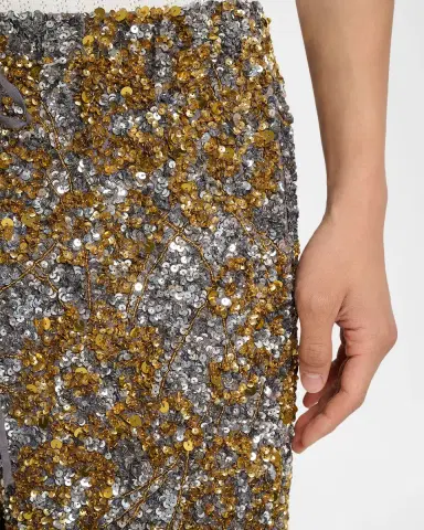 Dries Van Noten Men's Piperi Sequin-Embellished Drawstring Shorts | Thumbnail 4 Dries Van Noten Men's Piperi Sequin-Embellished Drawstring Shorts | Thumbnail 4