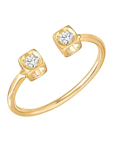 DINH VAN Le Cube Diamant Large Paved Ring in 18K Yellow Gold | Thumbnail 1 DINH VAN Le Cube Diamant Large Paved Ring in 18K Yellow Gold | Thumbnail 1