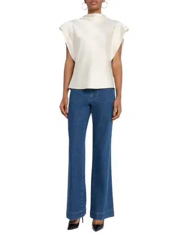 TANYA TAYLOR Adrien Draped Satin Top | Thumbnail 1 TANYA TAYLOR Adrien Draped Satin Top | Thumbnail 1