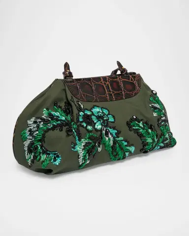 Dries Van Noten Medium Beaded Cotton Clutch Bag | Thumbnail 2 Dries Van Noten Medium Beaded Cotton Clutch Bag | Thumbnail 2