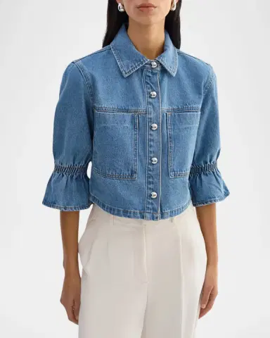 LaMarque Carolina Ruffle-Sleeve Denim Jacket | Thumbnail 3 LaMarque Carolina Ruffle-Sleeve Denim Jacket | Thumbnail 3