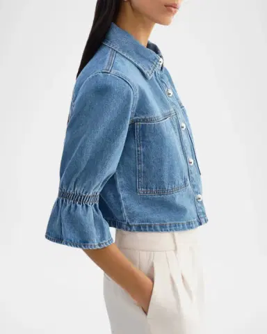 LaMarque Carolina Ruffle-Sleeve Denim Jacket | Thumbnail 5 LaMarque Carolina Ruffle-Sleeve Denim Jacket | Thumbnail 5