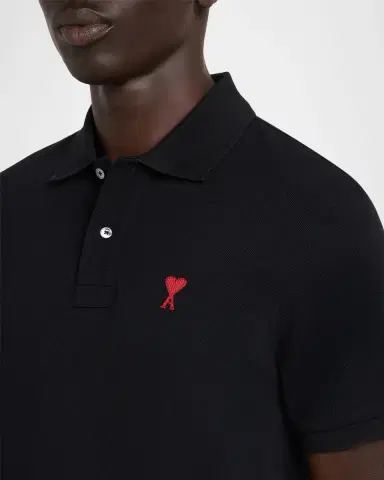 Ami Paris Men's Ami de Coeur Cotton Polo Shirt | Thumbnail 4 Ami Paris Men's Ami de Coeur Cotton Polo Shirt | Thumbnail 4