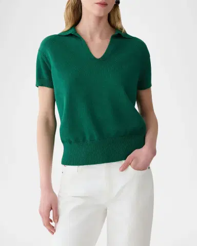 Lafayette 148 New York Cotton-Silk Polo Sweater | Thumbnail 3 Lafayette 148 New York Cotton-Silk Polo Sweater | Thumbnail 3