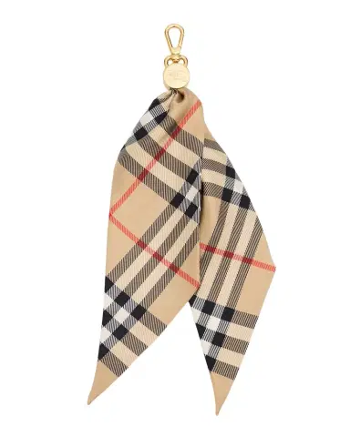 Burberry Check Silk Scarf Bag Charm | Thumbnail 1 Burberry Check Silk Scarf Bag Charm | Thumbnail 1