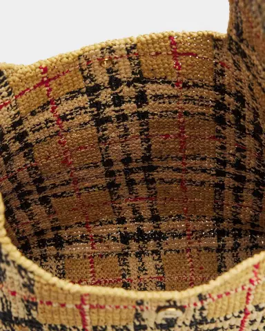 Burberry Margate Crochet Check Raffia Shoulder Bag | Thumbnail 3 Burberry Margate Crochet Check Raffia Shoulder Bag | Thumbnail 3