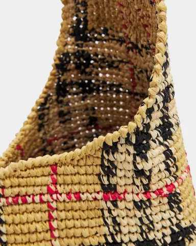 Burberry Margate Crochet Check Raffia Shoulder Bag | Thumbnail 5 Burberry Margate Crochet Check Raffia Shoulder Bag | Thumbnail 5