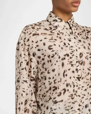 Brunello Cucinelli Speckled Button-Down Silk Shirt | Thumbnail 4 Brunello Cucinelli Speckled Button-Down Silk Shirt | Thumbnail 4