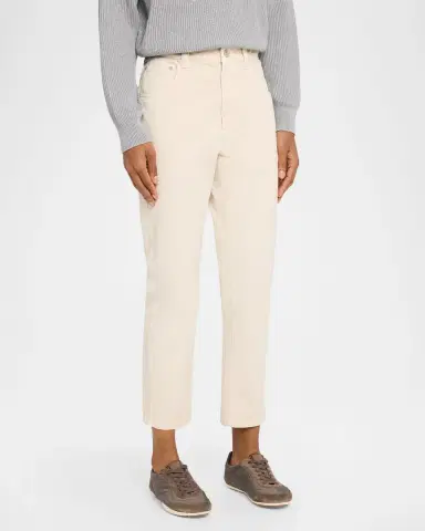 Brunello Cucinelli Dyed Cotton Twill Slim-Leg Ankle Pants | Thumbnail 3 Brunello Cucinelli Dyed Cotton Twill Slim-Leg Ankle Pants | Thumbnail 3