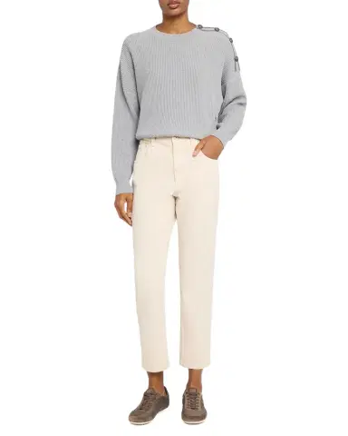 Brunello Cucinelli Dyed Cotton Twill Slim-Leg Ankle Pants | Thumbnail 1 Brunello Cucinelli Dyed Cotton Twill Slim-Leg Ankle Pants | Thumbnail 1