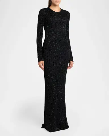 Golden Goose Journey Long-Sleeve Sequined Mesh Maxi Dress | Thumbnail 3 Golden Goose Journey Long-Sleeve Sequined Mesh Maxi Dress | Thumbnail 3
