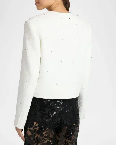 Golden Goose Embroidered Boxy Bouclé Jacket | Thumbnail 2 Golden Goose Embroidered Boxy Bouclé Jacket | Thumbnail 2