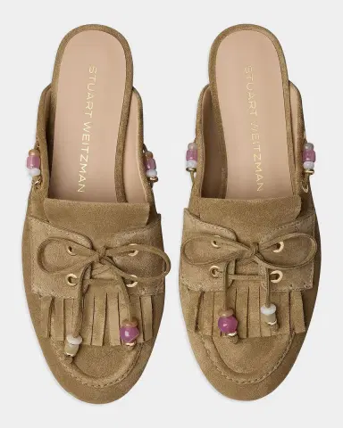 Stuart Weitzman Majorca Tinsley Suede Moccasin Mules | Thumbnail 2 Stuart Weitzman Majorca Tinsley Suede Moccasin Mules | Thumbnail 2