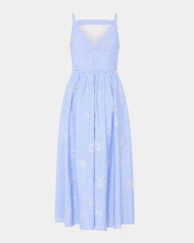 Milly Emily Beaded Striped Midi Dress | Thumbnail 2 Milly Emily Beaded Striped Midi Dress | Thumbnail 2