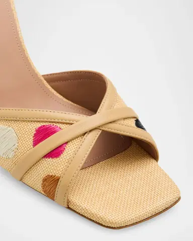 Malone Souliers Perla 70mm Polka-Dot Raffia Sandals | Thumbnail 4 Malone Souliers Perla 70mm Polka-Dot Raffia Sandals | Thumbnail 4