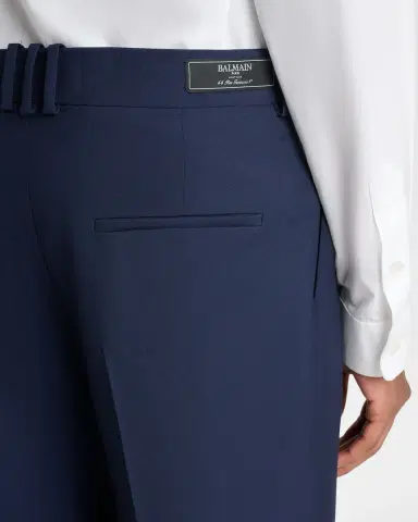 Balmain Men 's Straight Leg Double-Pleated Trousers | Thumbnail 3 Balmain Men 's Straight Leg Double-Pleated Trousers | Thumbnail 3
