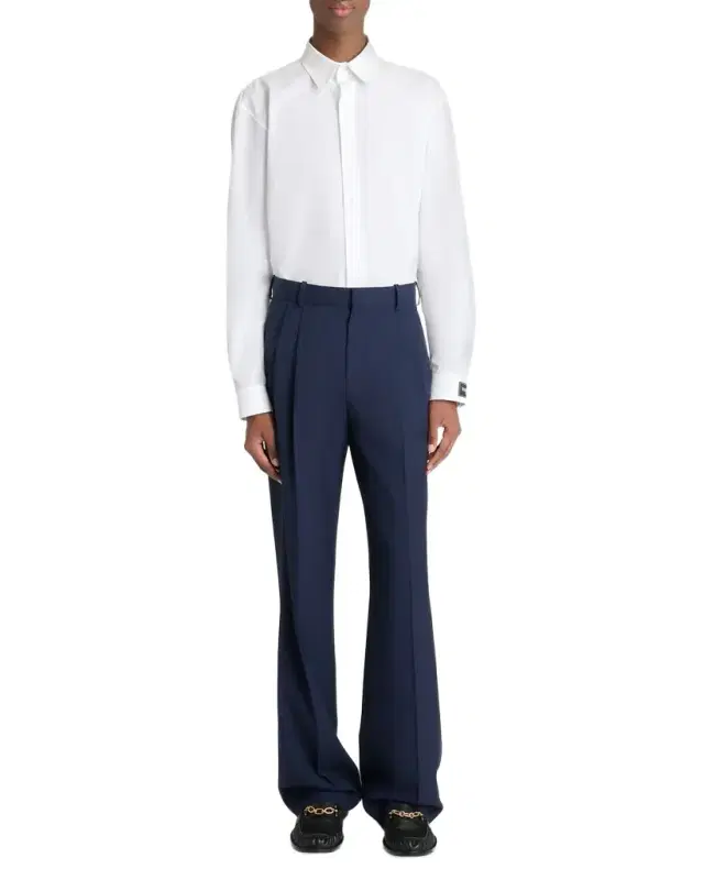 Men 's Straight Leg Double-Pleated Trousers Men 's Straight Leg Double-Pleated Trousers