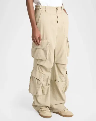 Balmain Men's Washed Cotton Loose-Fit Cargo Pants | Thumbnail 3 Balmain Men's Washed Cotton Loose-Fit Cargo Pants | Thumbnail 3