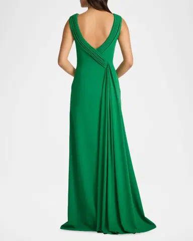 Tadashi Shoji Draped Two-Tone Crepe Gown | Thumbnail 2 Tadashi Shoji Draped Two-Tone Crepe Gown | Thumbnail 2