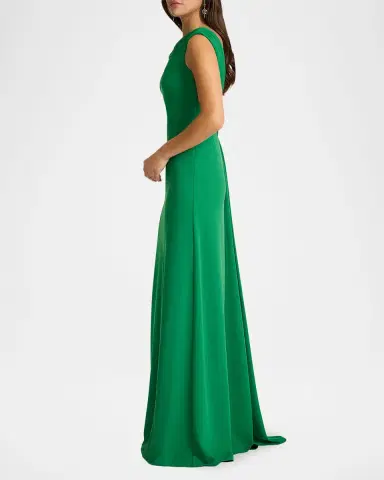 Tadashi Shoji Draped Two-Tone Crepe Gown | Thumbnail 4 Tadashi Shoji Draped Two-Tone Crepe Gown | Thumbnail 4