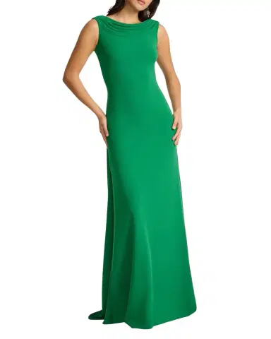 Tadashi Shoji Draped Two-Tone Crepe Gown | Thumbnail 1 Tadashi Shoji Draped Two-Tone Crepe Gown | Thumbnail 1