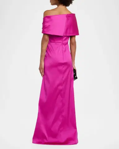 Rickie Freeman for Teri Jon One-Shoulder Stretch Mikado Gown | Thumbnail 2 Rickie Freeman for Teri Jon One-Shoulder Stretch Mikado Gown | Thumbnail 2