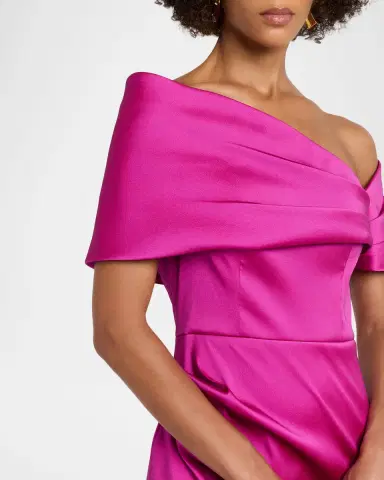 Rickie Freeman for Teri Jon One-Shoulder Stretch Mikado Gown | Thumbnail 4 Rickie Freeman for Teri Jon One-Shoulder Stretch Mikado Gown | Thumbnail 4