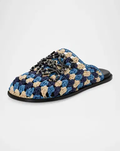 Loewe x Paula's Ibiza Men's Crochet Raffia Flex Mules | Thumbnail 2 Loewe x Paula's Ibiza Men's Crochet Raffia Flex Mules | Thumbnail 2