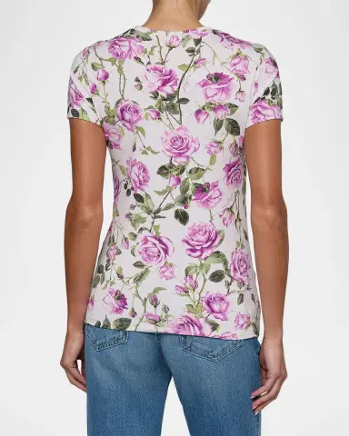 L'Agence Ressi Short-Sleeve Rose Tee | Thumbnail 2 L'Agence Ressi Short-Sleeve Rose Tee | Thumbnail 2