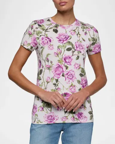 L'Agence Ressi Short-Sleeve Rose Tee | Thumbnail 3 L'Agence Ressi Short-Sleeve Rose Tee | Thumbnail 3
