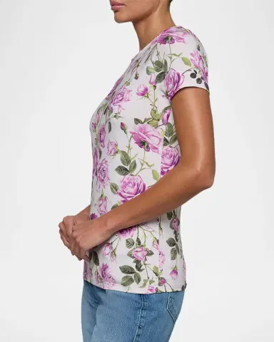 L'Agence Ressi Short-Sleeve Rose Tee | Thumbnail 4 L'Agence Ressi Short-Sleeve Rose Tee | Thumbnail 4