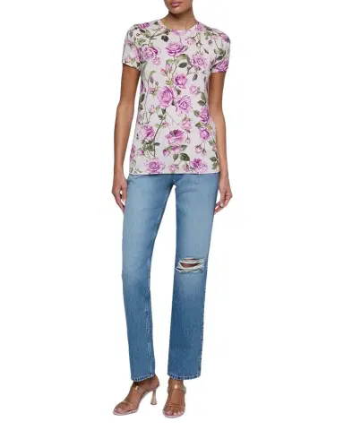 L'Agence Ressi Short-Sleeve Rose Tee | Thumbnail 1 L'Agence Ressi Short-Sleeve Rose Tee | Thumbnail 1