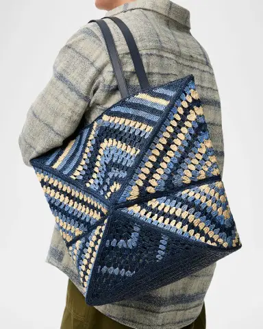 Loewe x Paula's Ibiza Men's Puzzle Fold XL Raffia Tote Bag | Thumbnail 4 Loewe x Paula's Ibiza Men's Puzzle Fold XL Raffia Tote Bag | Thumbnail 4