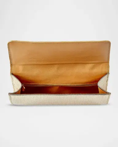 GiGi New York Bianca Embossed Stripe Leather Clutch | Thumbnail 2 GiGi New York Bianca Embossed Stripe Leather Clutch | Thumbnail 2