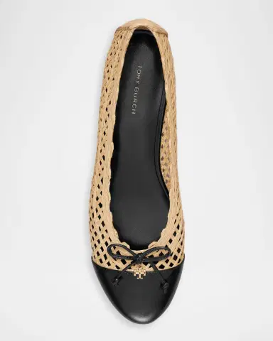 Tory Burch Woven Leather Cap-Toe Ballerina Flats | Thumbnail 3 Tory Burch Woven Leather Cap-Toe Ballerina Flats | Thumbnail 3