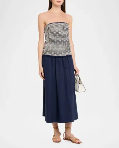 Tanya Taylor Erika Strapless Combo Midi Dress | Thumbnail 3 Tanya Taylor Erika Strapless Combo Midi Dress | Thumbnail 3
