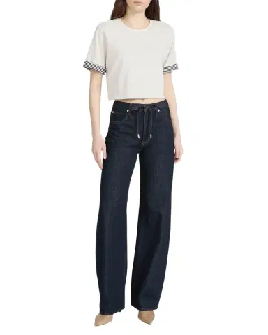 FRAME The Off-Duty Drawstring Bow Jeans | Thumbnail 1 FRAME The Off-Duty Drawstring Bow Jeans | Thumbnail 1