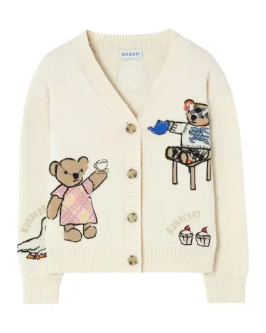Burberry Girl's Tea Party Cotton-Blend Cardigan, Size 4-14 | Thumbnail 2 Burberry Girl's Tea Party Cotton-Blend Cardigan, Size 4-14 | Thumbnail 2