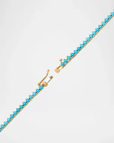 Jennifer Meyer 18K 3-Prong Turquoise Tennis Necklace | Thumbnail 2 Jennifer Meyer 18K 3-Prong Turquoise Tennis Necklace | Thumbnail 2